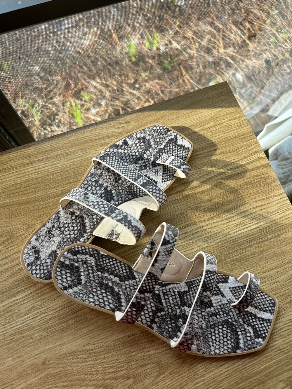 Dolce Vita Isala Shadow Snake Print Stella Strappy Toe Ring Sandal